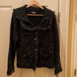 Roz & Ali fringe and metallic sweater/jacket